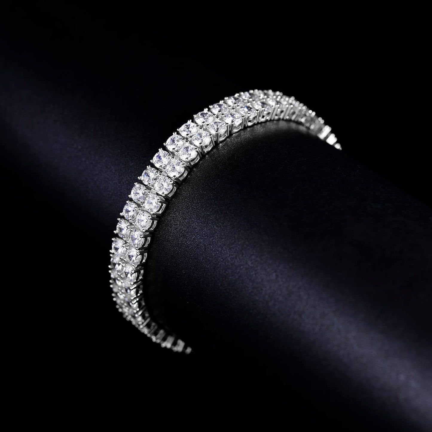 3MM Inlaid Zircon Tennis Bracelet Double Row - Euphoryas Tennis Co.