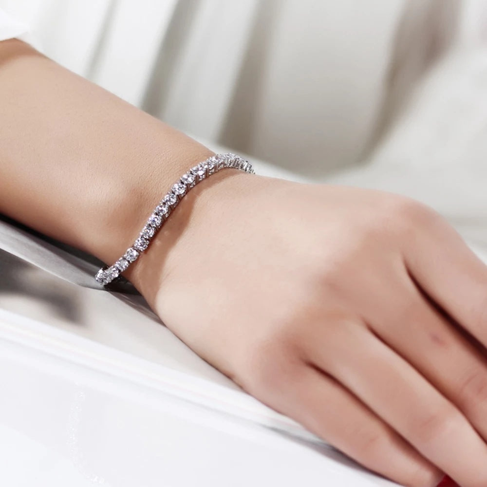 S925 Silver Bracelet 17-19cm Chain Length Optional Tennis Chain - Euphoryas Tennis Co.