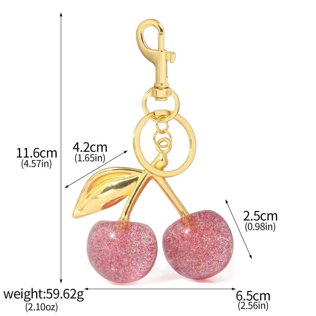 3D Alloy Cherry Keychain & Bag Pendant for Women - Euphoryas Tennis Co.