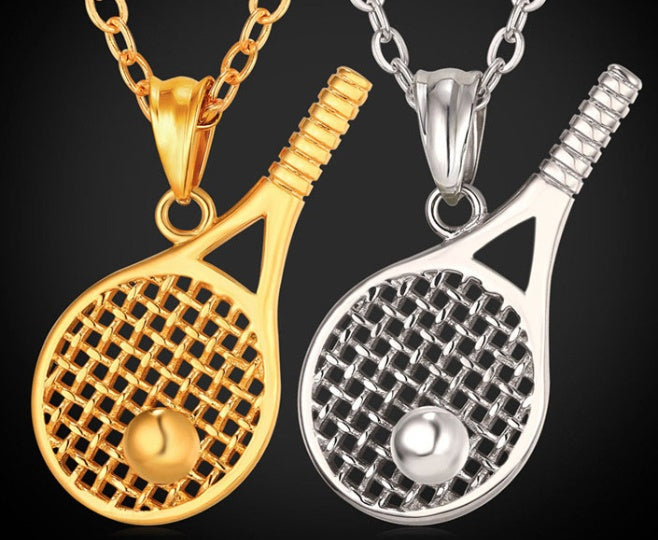 Stainless steel jewelry tennis racket necklace pendant - Euphoryas Tennis Co.