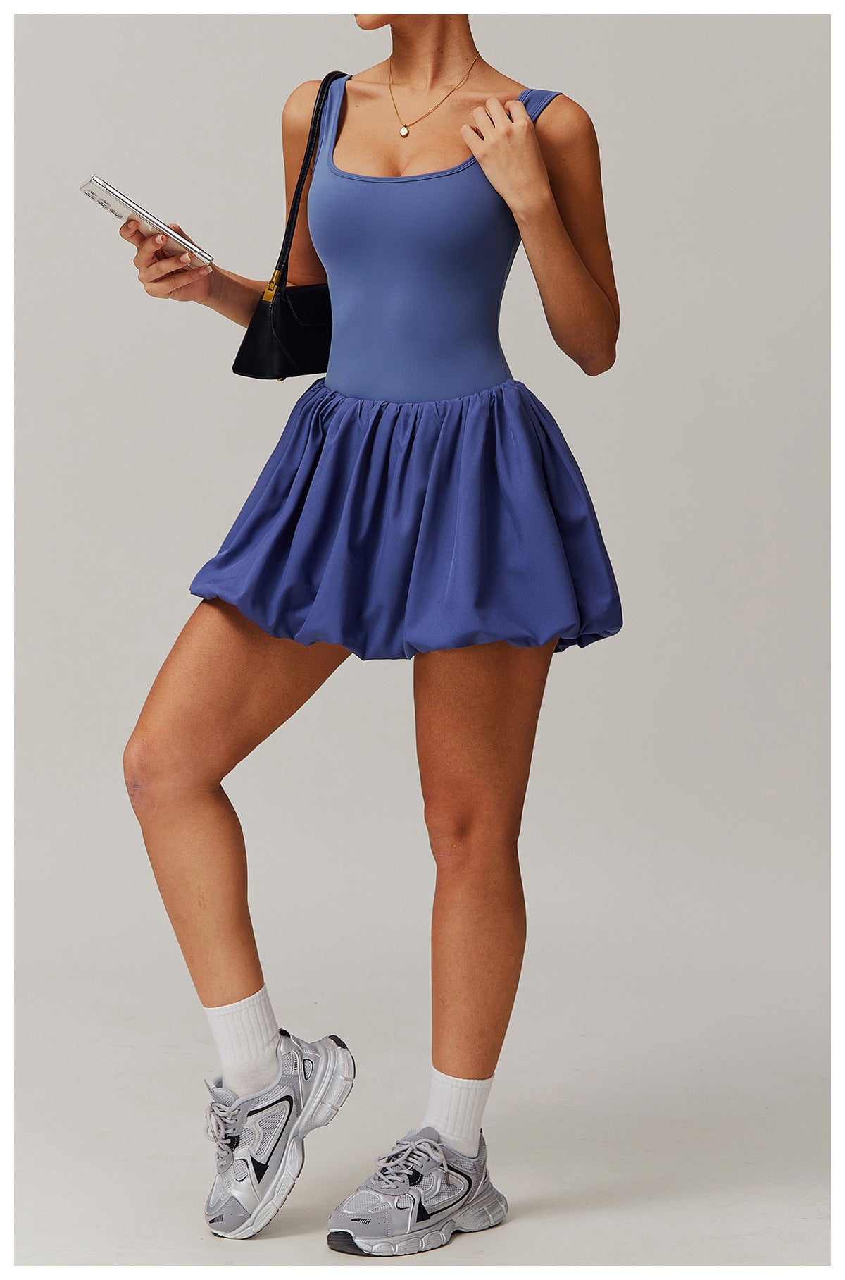 Fluffy Skirt Tennis Sports Dress – Outdoor Two-Piece Style - Euphoryas Tennis Co.