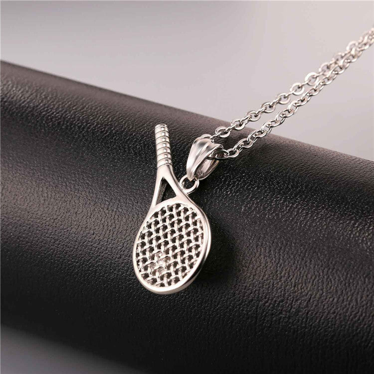 Stainless steel jewelry tennis racket necklace pendant - Euphoryas Tennis Co.