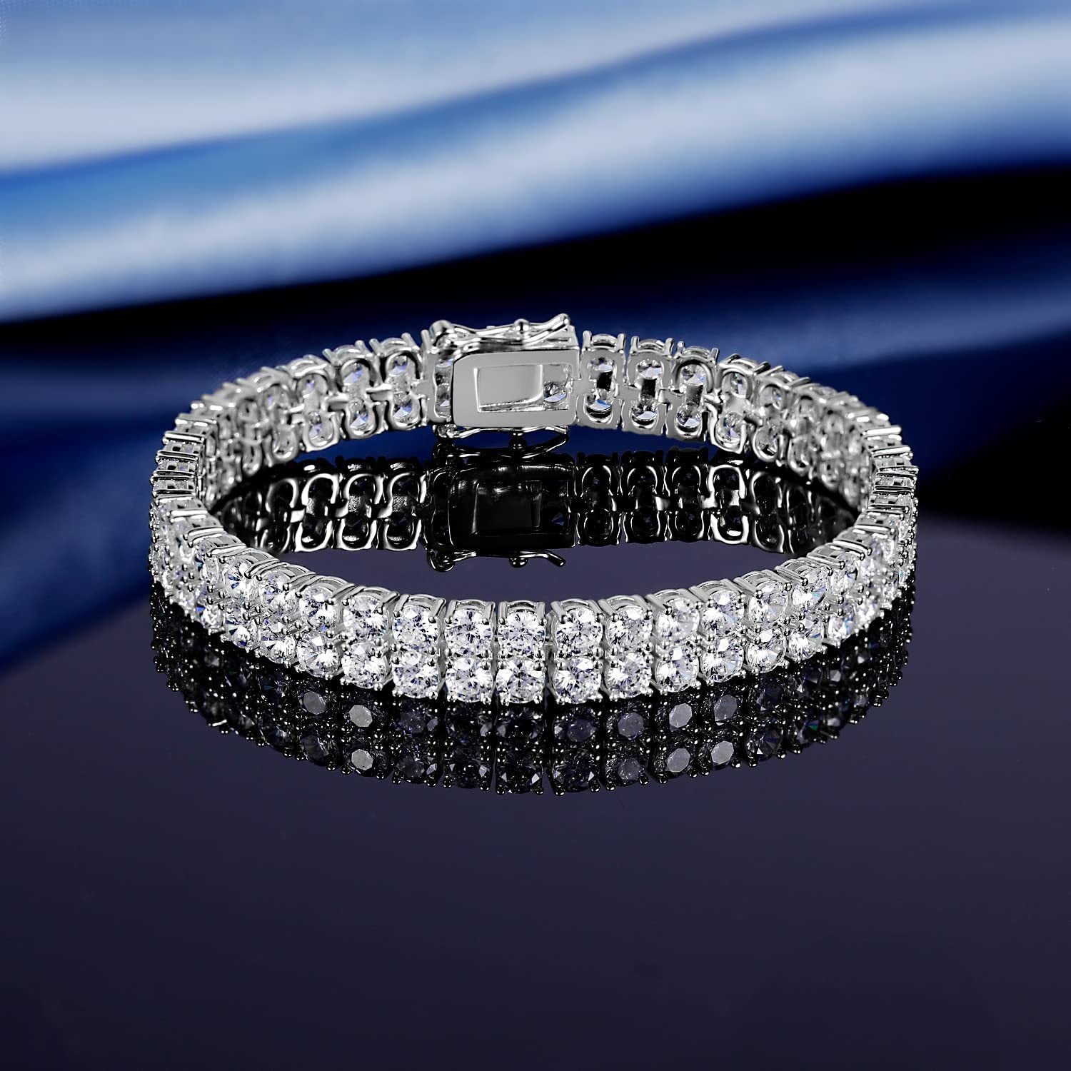 3MM Inlaid Zircon Tennis Bracelet Double Row - Euphoryas Tennis Co.
