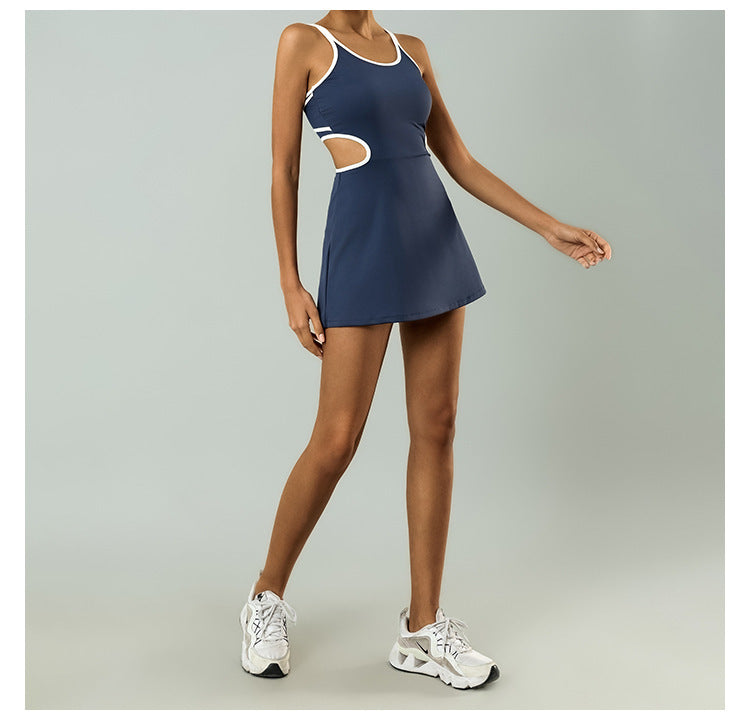 Women's Sports Dress with Chest Pad – High Elastic, Anti-Exposure Tennis Skirt - Euphoryas Tennis Co.