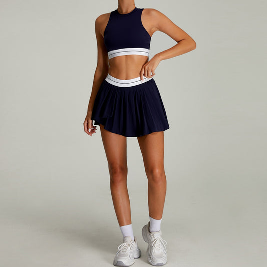 Women's Outdoor Sports Tennis Suit – Tight-Fit, Quick-Drying with Pleated Skirt - Euphoryas Tennis Co.