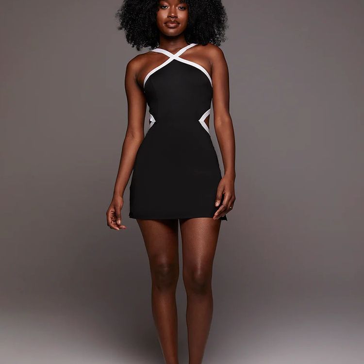 Contrast Color Minimalist Anti-exposure Women's One-piece Tennis Skirt - Euphoryas Tennis Co.