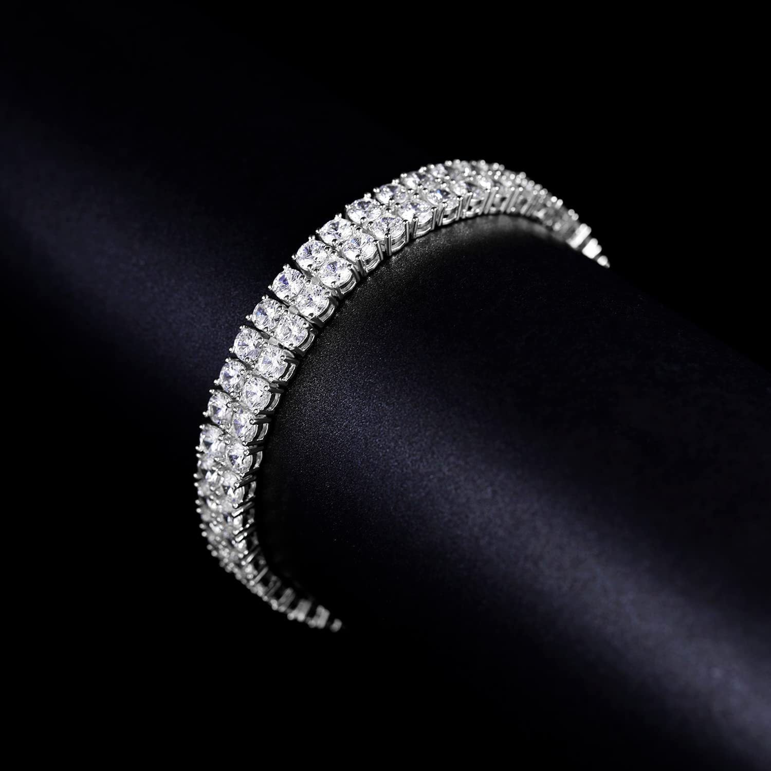 3MM Inlaid Zircon Tennis Bracelet Double Row - Euphoryas Tennis Co.