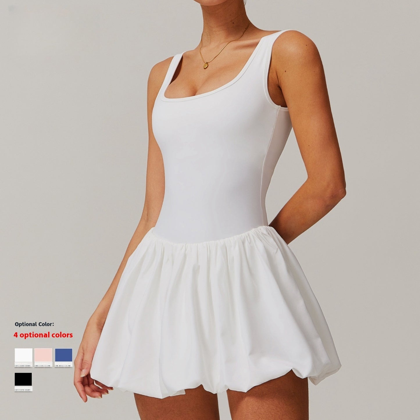 Fluffy Skirt Tennis Sports Dress – Outdoor Two-Piece Style - Euphoryas Tennis Co.