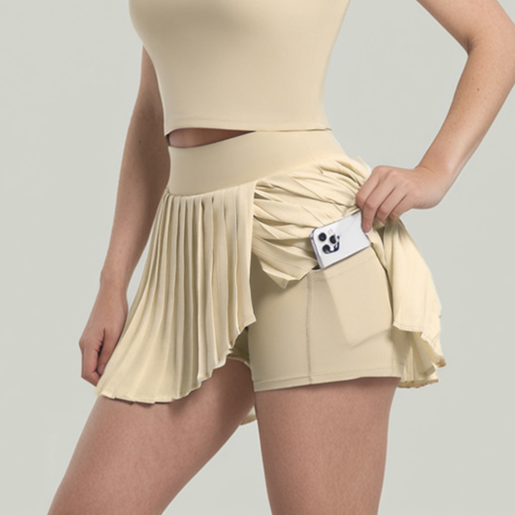 Pleated Tennis Skirt – Nude Feel, Outdoor Leisure & Fitness Running Skirt - Euphoryas Tennis Co.