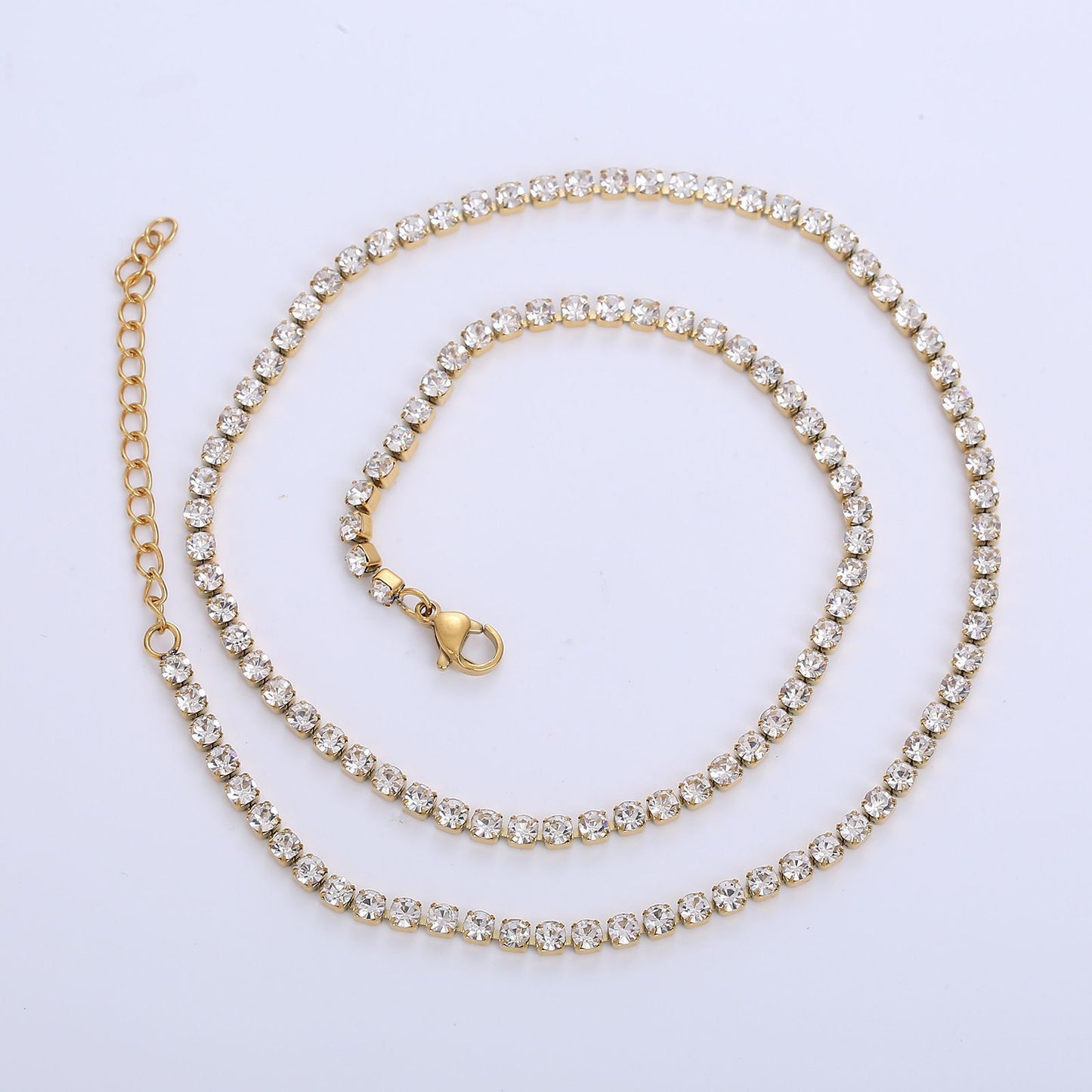 Stainless Steel White Diamond Tennis Necklace - Euphoryas Tennis Co.