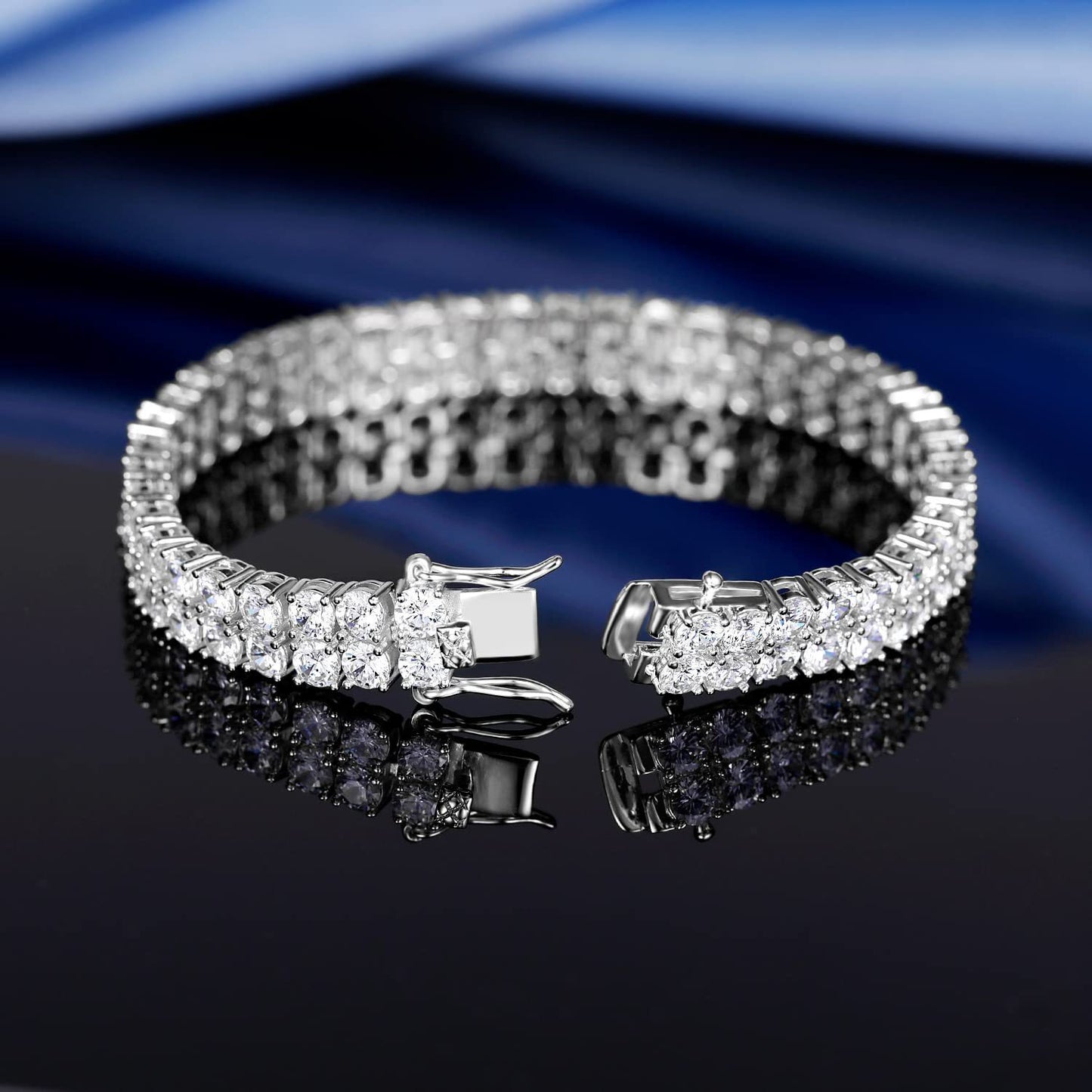 3MM Inlaid Zircon Tennis Bracelet Double Row - Euphoryas Tennis Co.