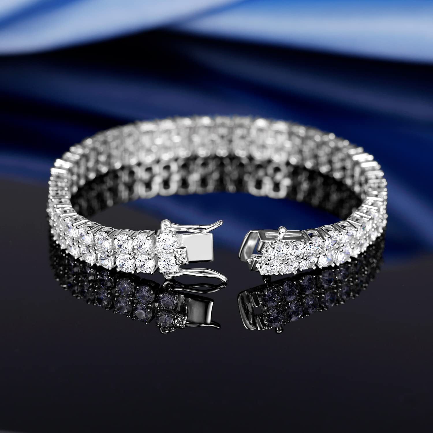 3MM Inlaid Zircon Tennis Bracelet Double Row - Euphoryas Tennis Co.