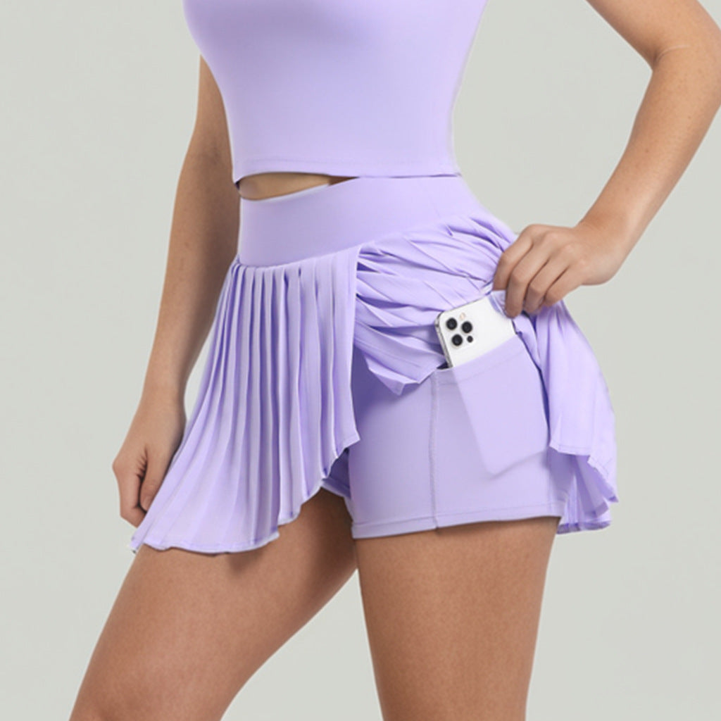 Pleated Tennis Skirt – Nude Feel, Outdoor Leisure & Fitness Running Skirt - Euphoryas Tennis Co.