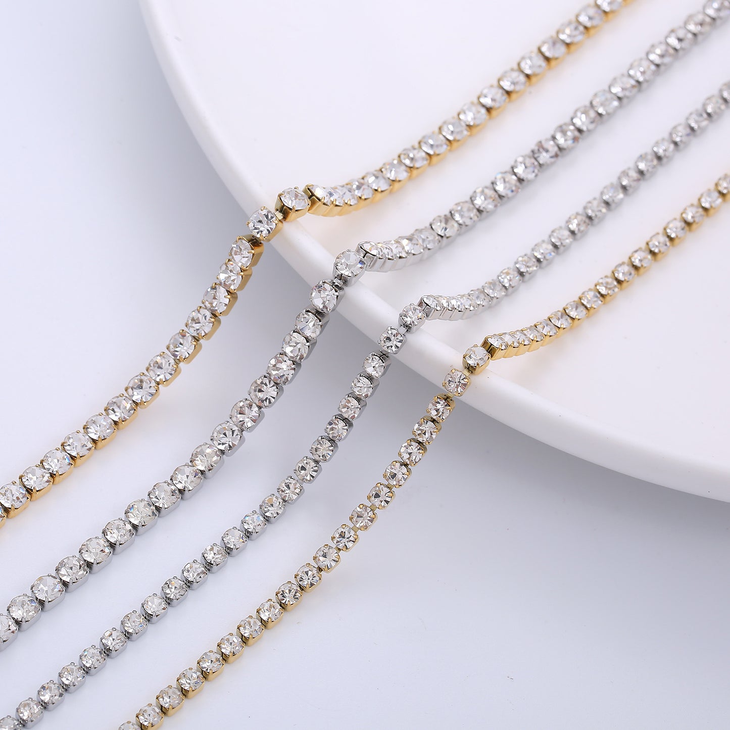 Stainless Steel White Diamond Tennis Necklace - Euphoryas Tennis Co.