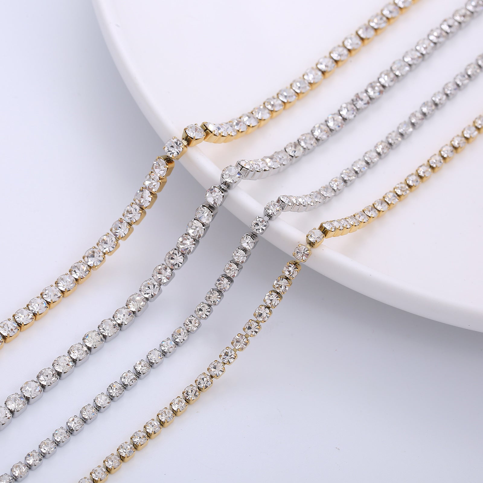 Stainless Steel White Diamond Tennis Necklace - Euphoryas Tennis Co.
