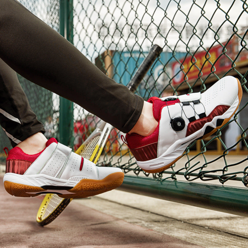 Non-Slip Tennis & Badminton Shoes – Breathable Lace-Up Sneakers with Rotating Buckle for Secure Fit - Euphoryas Tennis Co.