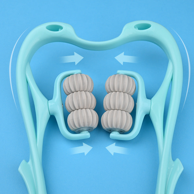 Multifunctional Six-Wheel Neck Massager – Manual Roller for Muscle Relief - Euphoryas Tennis Co.